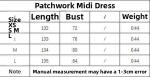 Size chart table for minimalist cream sleeveless midi dress with measurements in centimeters