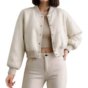 Damen Mode Kurz Bomberjacke Langarm Geknöpft Cropped Flight Jacket Mantel Oberbekleidung Für Herbst Winter Casual Daily Wear