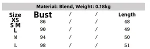 Tableau des tailles pour ensemble gilet et pantalon femme avec mesures précises