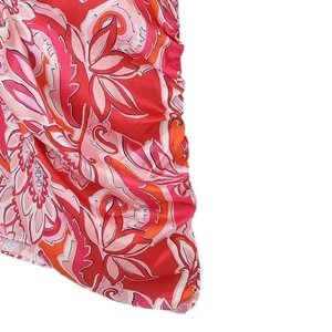 Robe mini élégante à col en V avec imprimé cachemire 3D et détails froncés sur le côté