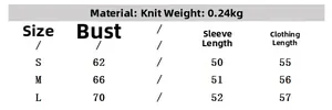 Size chart for off-shoulder nylon blend bodysuit detailing bust, sleeve and length specs
