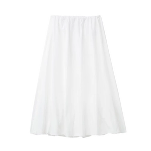 Jupe midi blanche minimaliste coupe ample avec taille élastique et texture plissée