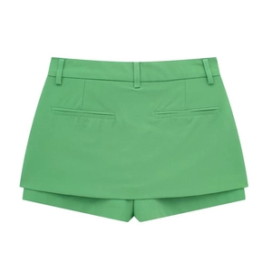 Women's grass green high waist athletic skort with back pockets for golf and tennis