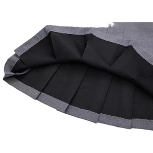Women's fashion grey pleated mini skirt with soft inner lining and neat hem detailing