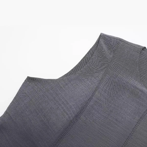 Dark grey skater dress with textured fabric detail and double-stitched neckline