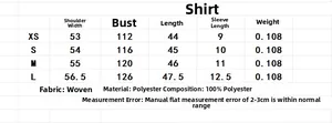 Größentabelle für Damen Popeline Kurzhemd mit Brust und Länge aus 100% Polyester