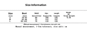 Size chart for floral summer strap dress showing bust, waist and hip measurements in cm