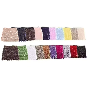 Chic sequin mini skirts in diverse colors featuring a shimmering A-line silhouette