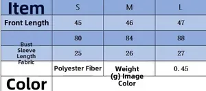 Size chart for women's puff sleeve knit set with measurements for S, M, and L sizes