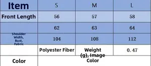Detailed size chart for women sleeveless knit vest showing bust and length measurements