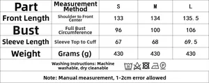 Tabella taglie dettagliata per abito lungo in chiffon con misure di busto e lunghezza totale