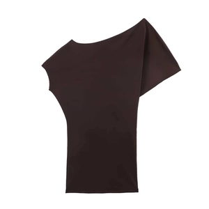 Women Summer Asymmetric Boat Neck Mini Dress Elegant Spliced Drape Short Dress Streetwear Party Slim Fit Pullover Dress