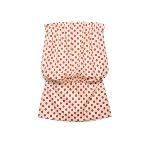 Abito Mini da Donna Sexy a Pois Rossi Senza Spalline Estivo Arricciato Vestibilità Aderente Tubino per Festa Vacanza