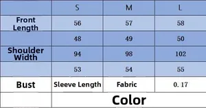 Detailed size chart for apricot knit top showing length, bust, and sleeve measurements