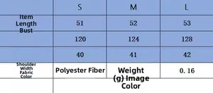 Size chart showing S, M, L measurements for the sleeveless chiffon top in centimeters