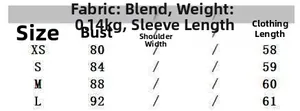 Size chart table for apricot lace camisole showing measurements from XS to L