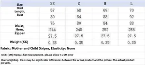 Size chart for strapless bow dress including measurements for XS to L in centimeters