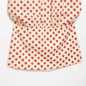 Top a fascia con pois rossi e vita elastica, abbigliamento estivo stile francese retro