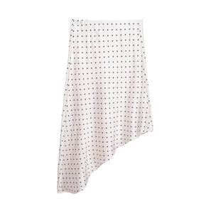 Jupe Midi en Satin à Pois Élégante pour Femmes Ourlet Irrégulier Asymétrique Jupe Ligne A à Taille Haute pour Été Bureau Quotidien