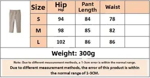 Tableau des tailles pour pantalon court femme avec hanches, taille et longueur de jambe