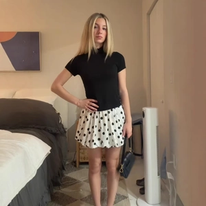 Jupe-culotte Femme Rétro à Pois Taille Haute Été Décontracté Plissé Ourlet Bulle Short Ballon Jupe