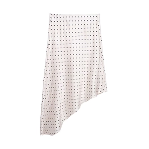 Gonna Midi in Raso a Pois Elegante da Donna Orlo Asimmetrico Casual a Vita Alta Gonna Dritta per Ufficio Pendolarismo