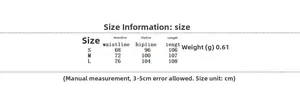 Detailed size guide for women high waist trousers including waist, hip and length measurements