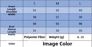Detailed size chart for the pink cable knit top with measurements in cm for S M L sizes