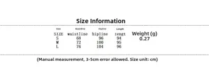 Size guide for sleeveless top and sequin maxi skirt set in sizes S, M, and L