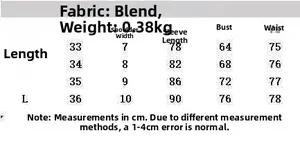 Size chart for Chinese style mini qipao dress with detailed measurements in centimeters