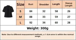 Detailed size chart for women's slim fit short sleeve blazer in sizes S, M and L