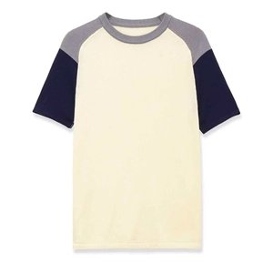 Women's Casual Color Block Raglan Short Sleeve Knitted T-Shirt Round Neck Polyester Patchwork Commuter Knit Top Shirt