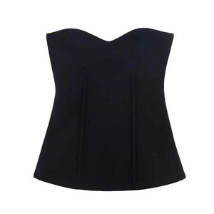 Corset bustier noir sexy pour femme avec décolleté en cœur et coupe ajustée amincissante
