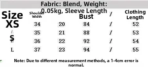 Detailed size guide for V-neck chiffon shirt with shoulder, bust and length measurements