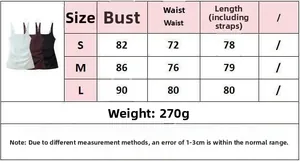 Detailed size guide table for women slim fit summer strap dress including bust and waist