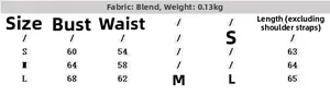 Detailed size chart for women's summer vacation dress in S, M, and L sizes