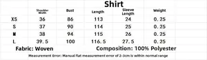 Detailed size guide table for burgundy striped polo shirt with XS-L measurements
