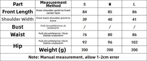 Tableau détaillé des tailles pour robe en dentelle sans manches incluant longueur, taille et hanches