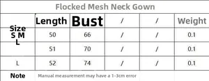 Guida alle taglie per top a lupetto in mesh floccato retrò con misure S, M e L