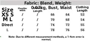 Detailed size chart for retro polka dot camisole with fabric and weight information