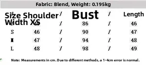 Detailed size guide table for balloon plaid bow tie top with measurements in cm