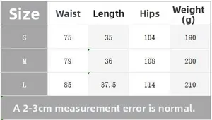 Detailed size chart for plaid pleated skirt showing waist, length, and hip measurements
