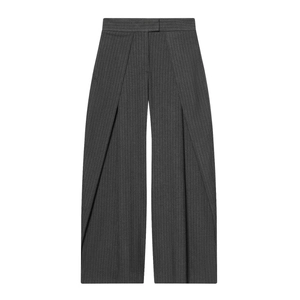 Pantalon de Costume à Jambes Larges Rayé à Taille Haute pour Femmes Élégant Plissé Bureau Dame Commuter Pantalons Formels Amples Business Casual