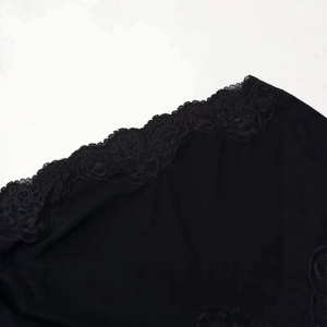 Sexy black lace dress for women with intricate floral embroidery and cut-out detail