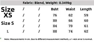 Detailed size chart for light apricot camisole dress showing bust, waist, and length in cm