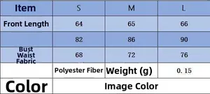 Size chart table for cream halter neck dress showing length, bust, and waist measurements