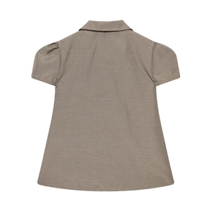Vue arrière d'une chemise à motif pied-de-poule marron clair avec col à revers