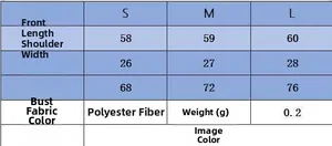 Size chart showing S M L dimensions for contrast color cap sleeve knit top