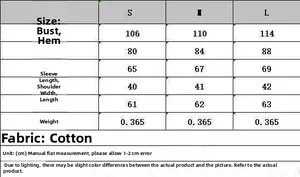 Detailed size chart for women's knitted cardigan with chest and sleeve measurements