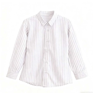 Women's Casual Long Sleeve Striped Button Down Shirt Lapel Collar Blouse Light Purple White Gray Pink Striped Top